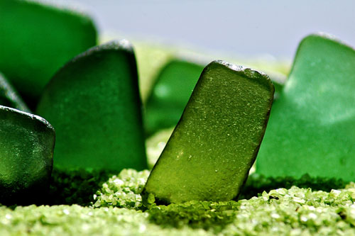 green sea glass from lake erie