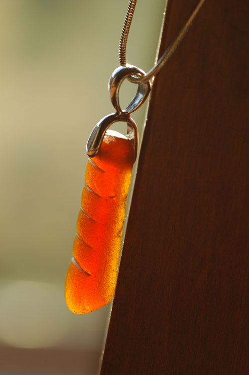 amber sea glass